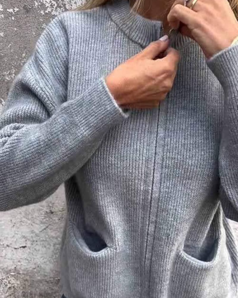 Damen Klassische Lederjacke Reißverschluss Modern Schwarz - Norvielle
