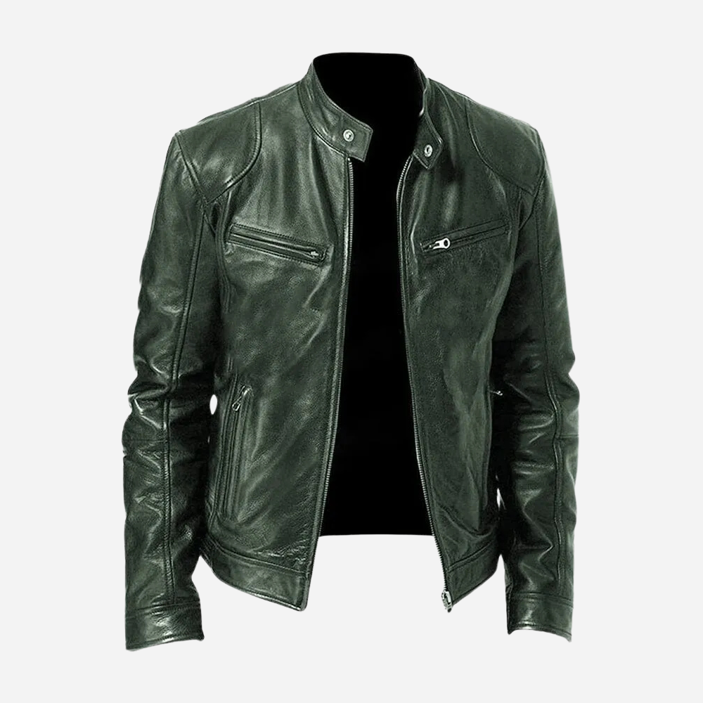 Herren Lederjacke Entspannter Ledermantel Modern