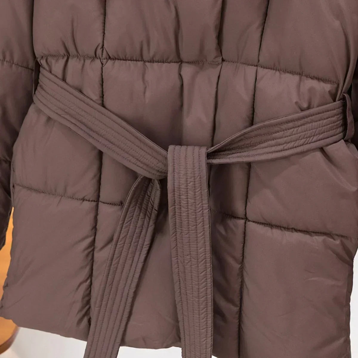 Damen Winterjacke Taillierte Elegante Mit Gürtel