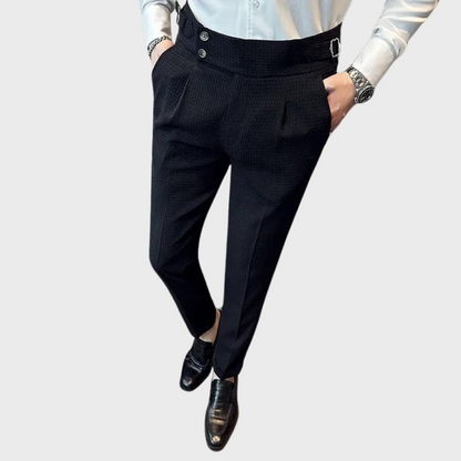 Herrenhose Kariert Hochtailliert Komfort