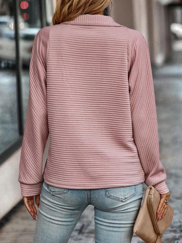 Damen Pullover Halb-Reißverschluss Modern Frühjahr
