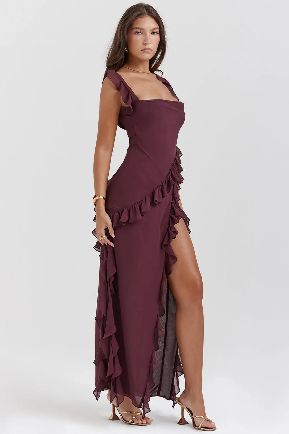 Langarm Maxikleid Damen Elegant - BerlinGlamour