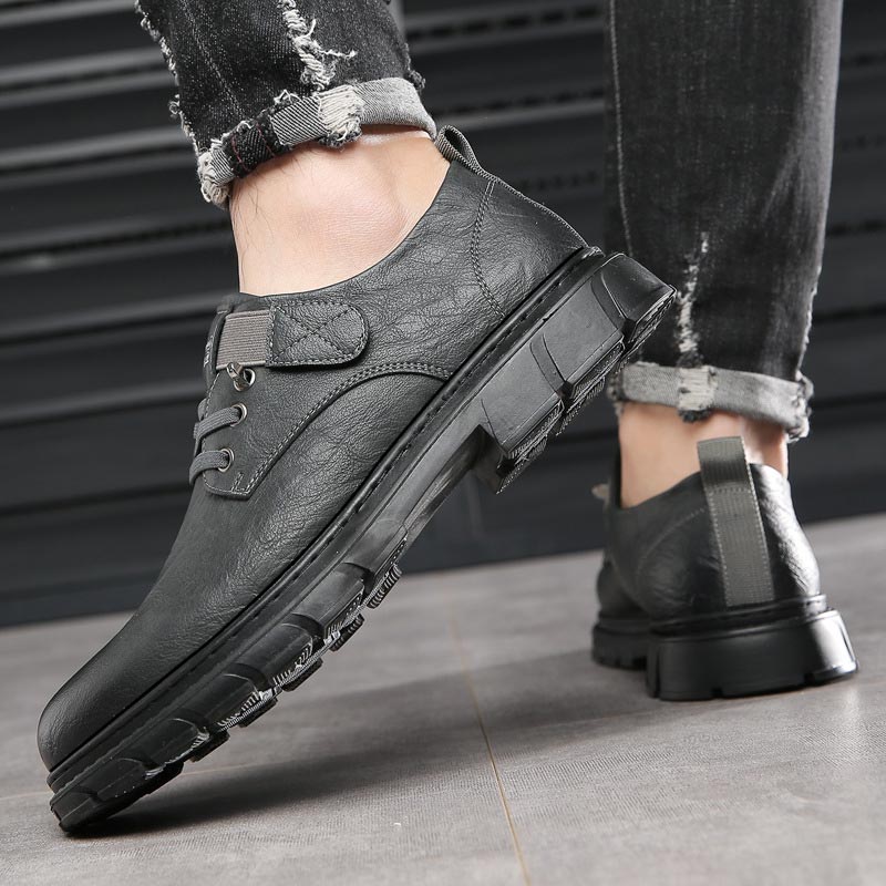 Damen Lederstiefel Cargo Stil Braun