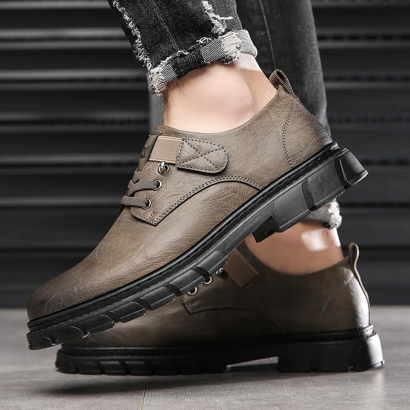 Damen Lederstiefel Cargo Stil Braun - Norvielle