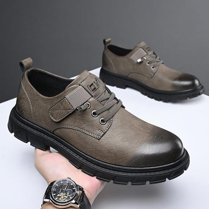 Damen Lederstiefel Cargo Stil Braun