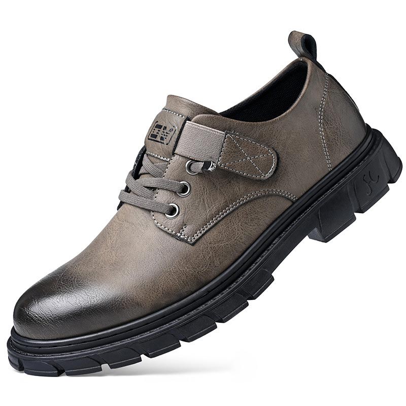 Damen Lederstiefel Cargo Stil Braun