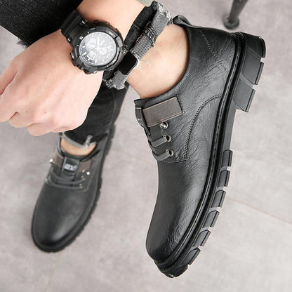 Damen Lederstiefel Cargo Stil Braun
