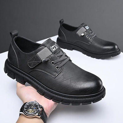 Damen Lederstiefel Cargo Stil Braun