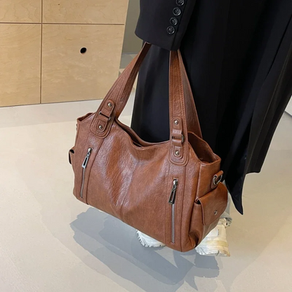 Vegane Damen Schultertasche Crossbody Braun