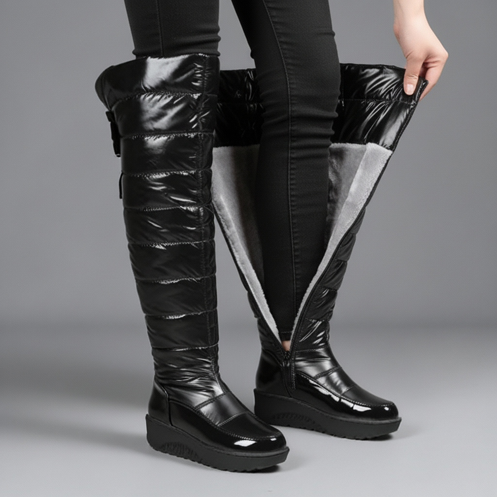 Damen Overknee Stiefel Gefüttert Warm