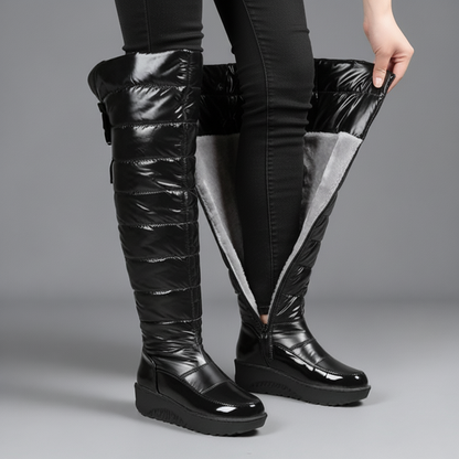 Damen Overknee Stiefel Gefüttert Warm