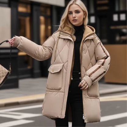 Langhaariger Steppmantel Damen Warm