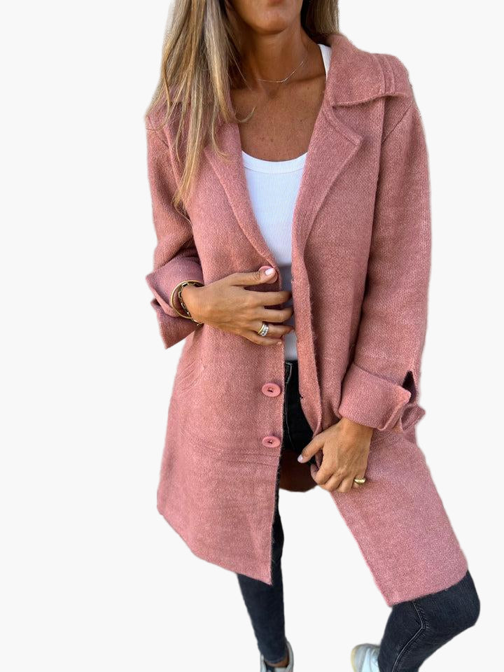 Damen Mantel Relaxed Fit Knöpfe Modern