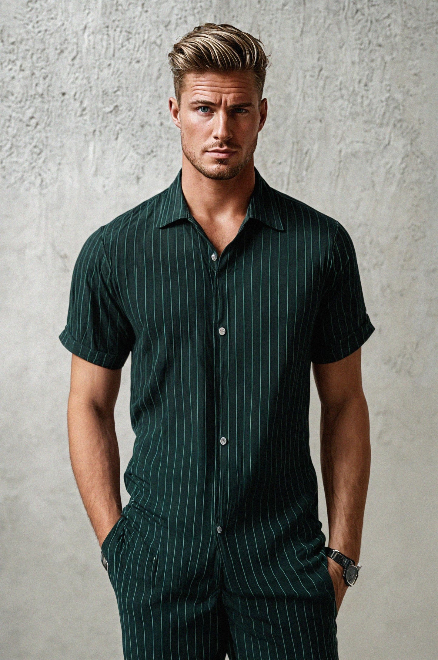 Herren Slim Fit Hemd Modern für Alle Anlässe