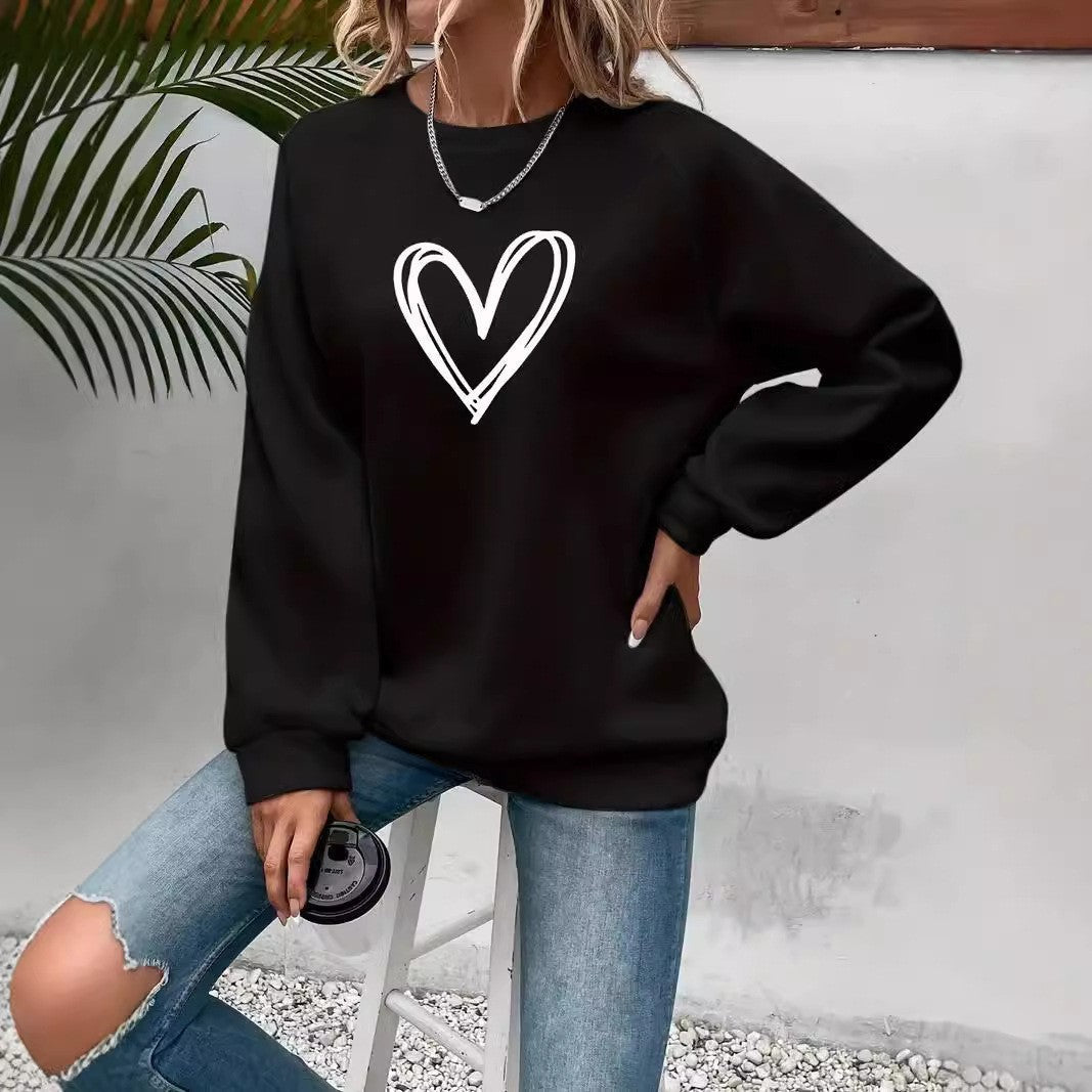 Damen Rundhals Langarm Sweatshirt Trendig