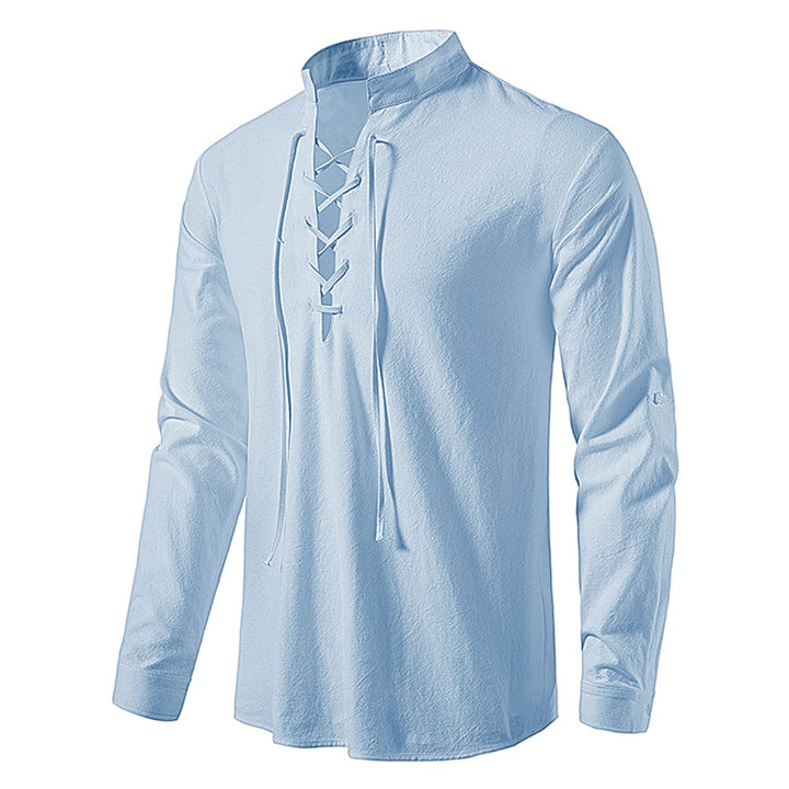 Herren Freizeitshirt Modern Leinwandoptik
