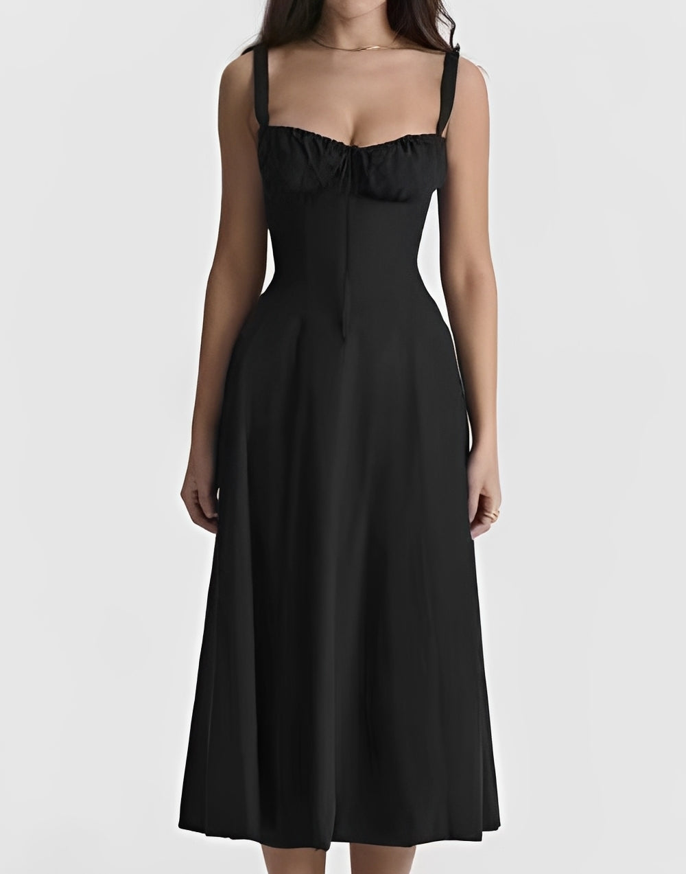 Damen Slim Fit Midi-Kleid Blumenmuster Sommerkleid