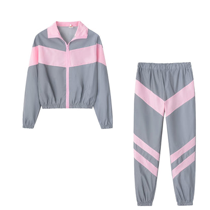 Damen Sportanzug Kontrastfarben Modern