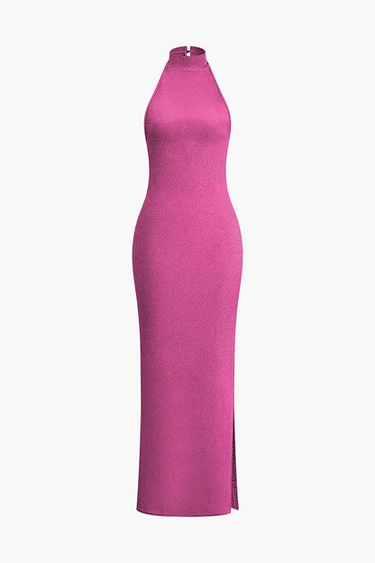 Elegant Abendkleid Damen Rückenfrei Glitzernd