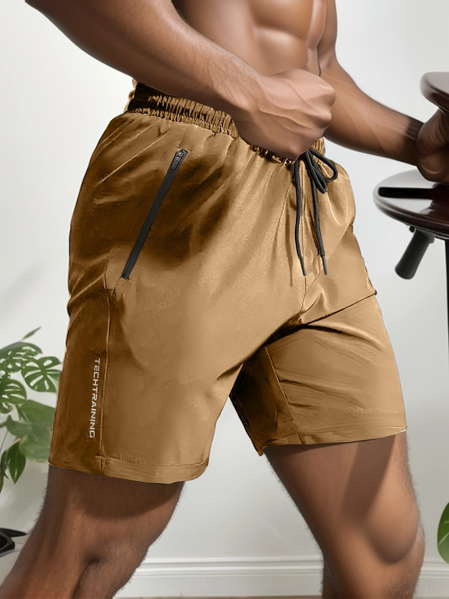 Herren Sportshorts Schnelltrocknend Leicht Baumwolle Schwarz - Norvielle