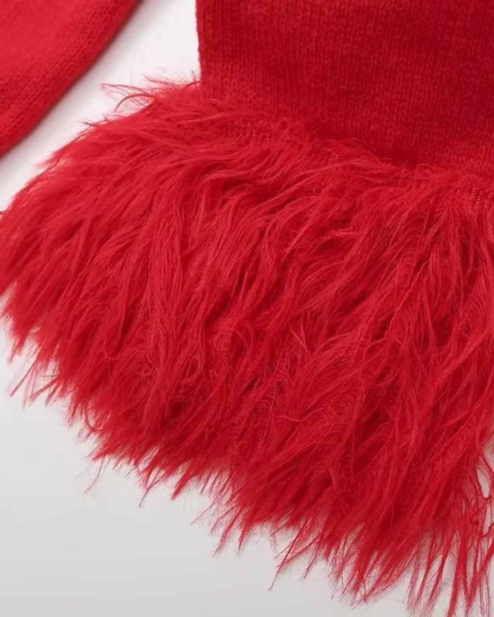 Damen Strickjacke Puffärmel Knöpfe
