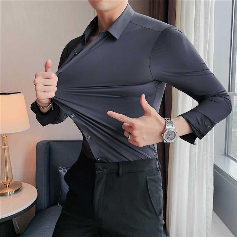 Herren Business Hemd Slim Fit Langarm Stretch