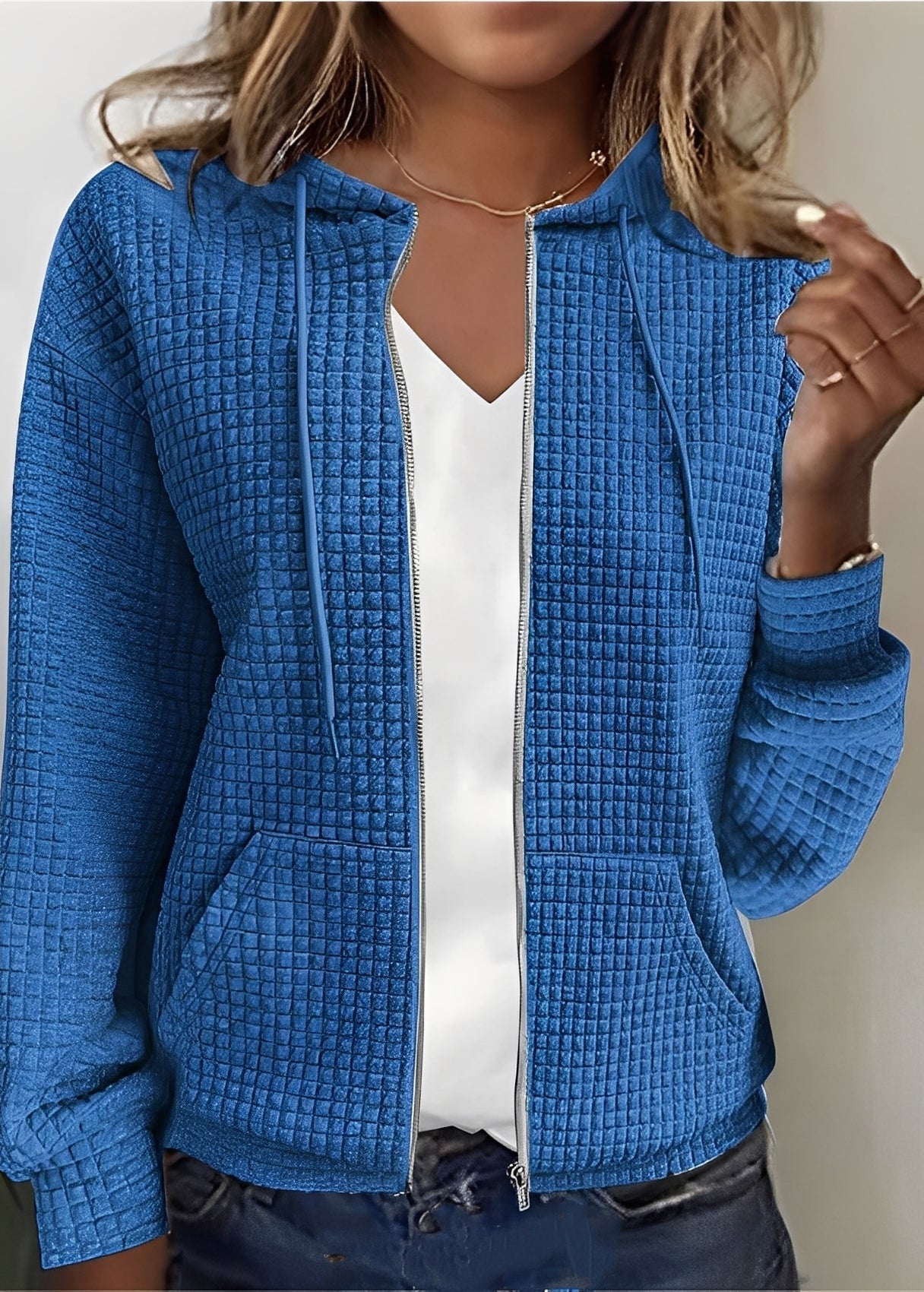 Damen Cardigan mit Kapuze und Taschen Modern
