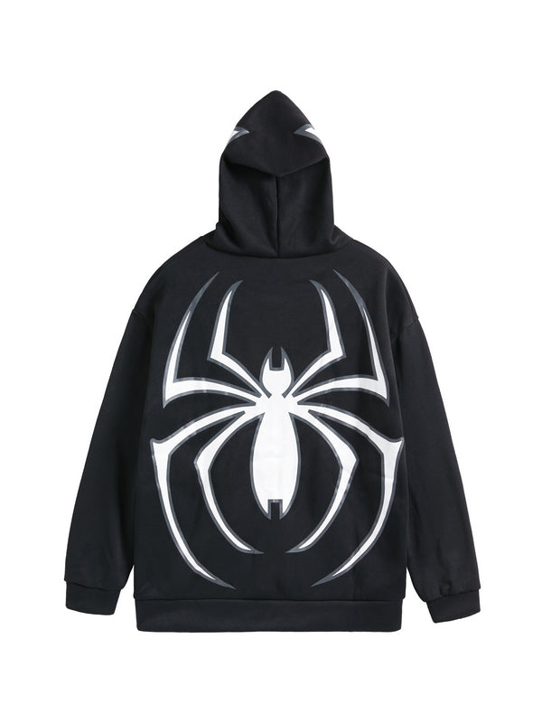 Spinnen Hoodie Reißverschluss Glitzernd