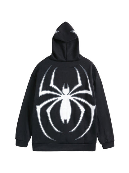 Spinnen Hoodie Reißverschluss Glitzernd