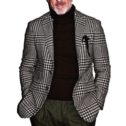 Herren Karo Mantel Moderner Schnitt Elegantes Design