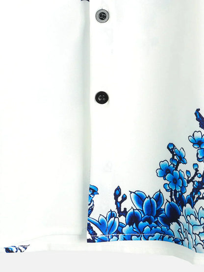 Männer Kurzarm Hemd Floral Sommerhemd
