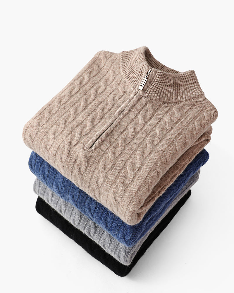 Herren Pullover Kaschmir Chunky Knit Warm Kabelmuster - Norvielle