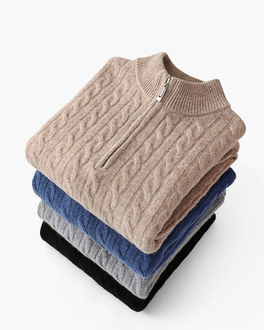 Herren Pullover Kaschmir Chunky Knit Warm Kabelmuster - Norvielle