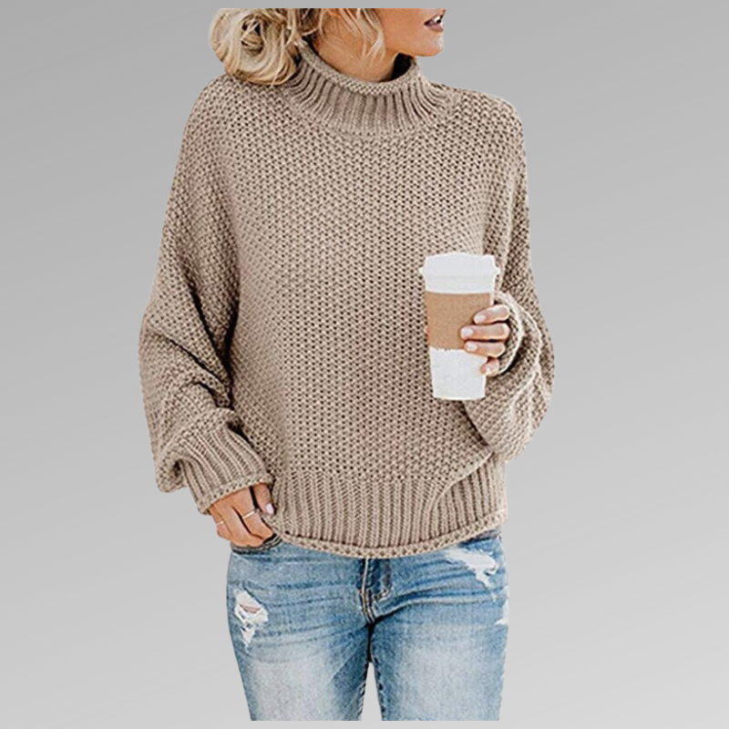 Damen Grobstrick Pullover Modern Großkaros