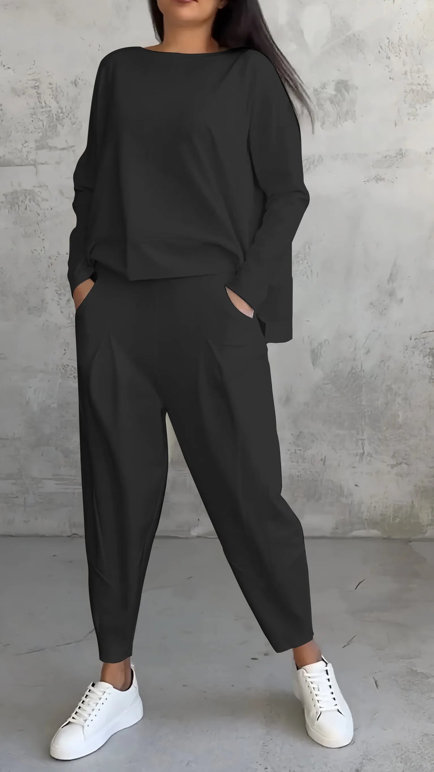 Damen Zwei-Teiler-Set Hose und Oberteil Elegant Casual - Norvielle