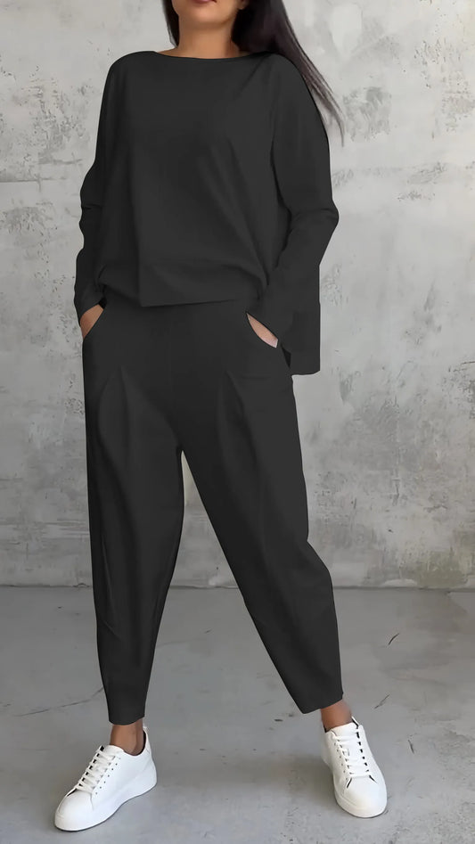 Damen Zwei-Teiler-Set Hose und Oberteil Elegant Casual - Norvielle