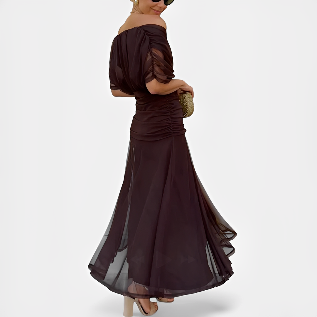 Damen Blumenkleid Sommerkleid Elegantes Seidenkleid Blau