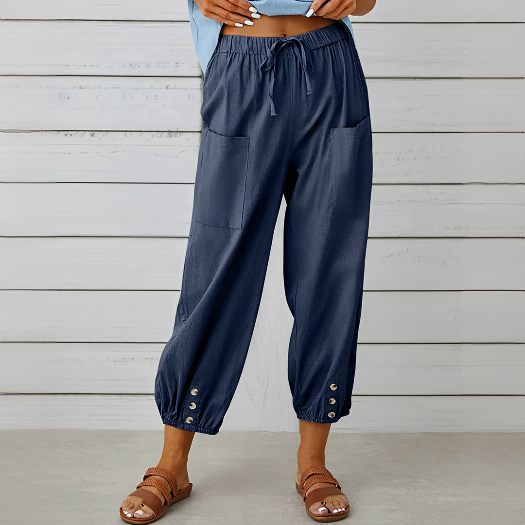 Damen Sommerhose Leichte Elegante Hosen