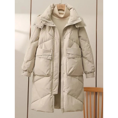 Damen Pufferjacke Leicht Grau Mit Umlegekragen - Norvielle