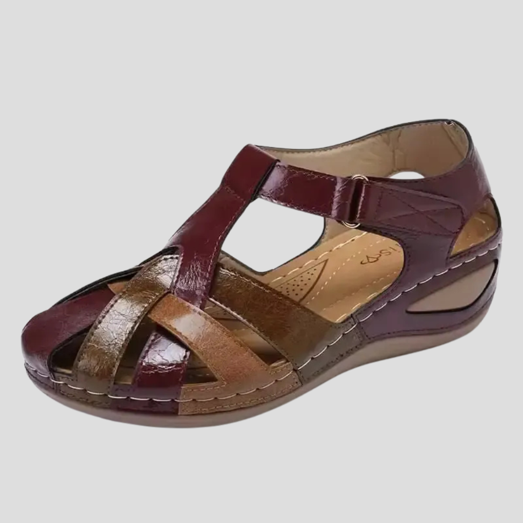 Damen Sandalen Leder Fußbett Arch Support - Norvielle
