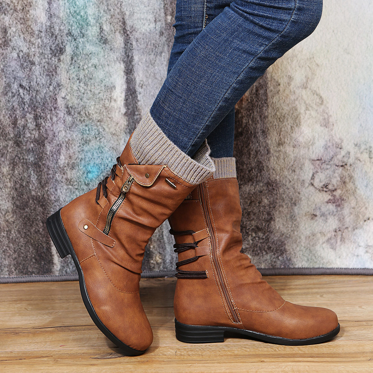 Damen Winterstiefel Weich Komfortabel Warm