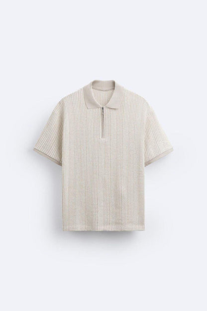 Herren Strickpolo Mit Reißverschluss Sportlich Modern - Norvielle
