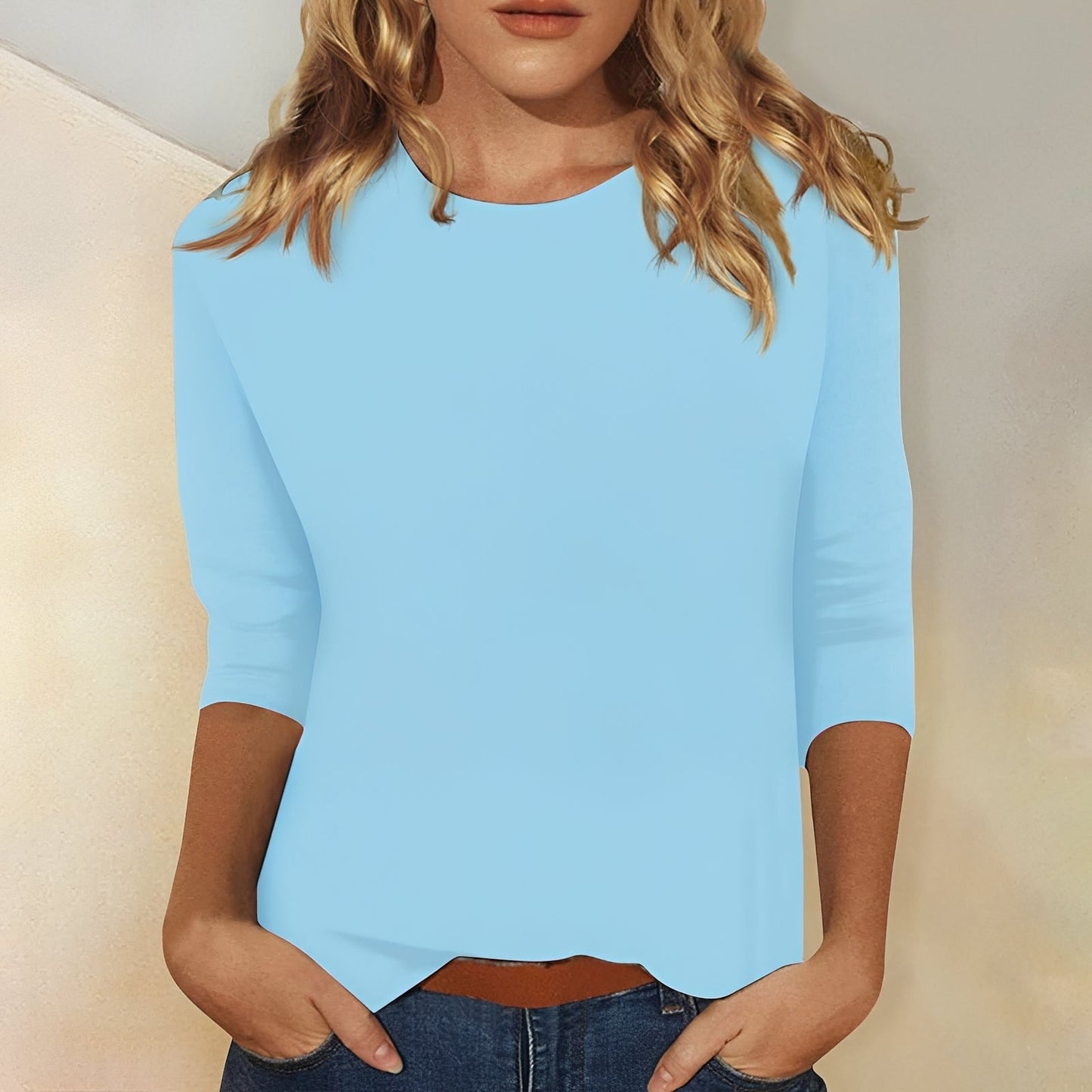 Damen Bluse 3/4 Ärmel Lässig Modern - Norvielle
