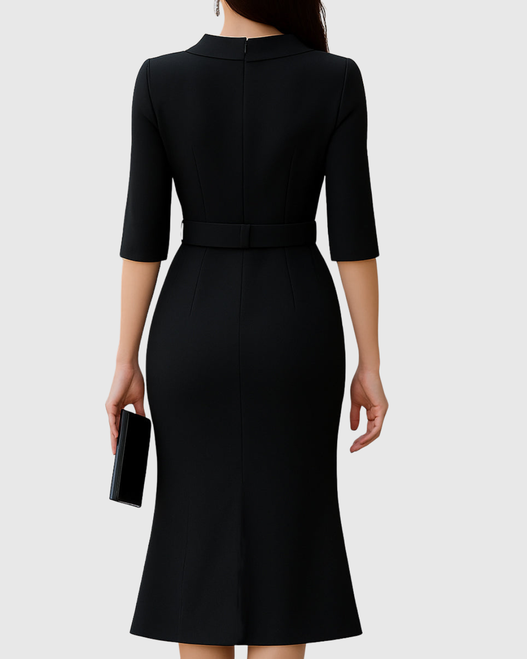 Elegantes Damen Midi-Kleid Minimalistisch