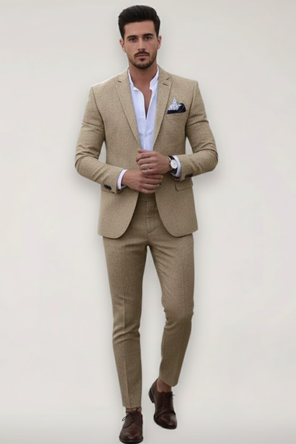 Herren Slimfit Anzug Zweiteiler Formal Schwarz - Norvielle