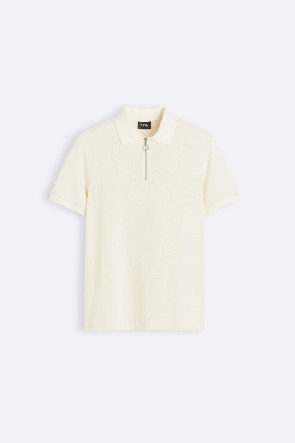 Herren Poloshirt Strick Modern Reißverschluss