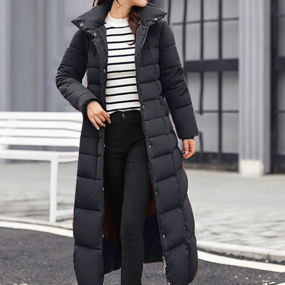 Damen Pufferjacke Eleganter Umlegekragen Mit Knöpfen - Norvielle