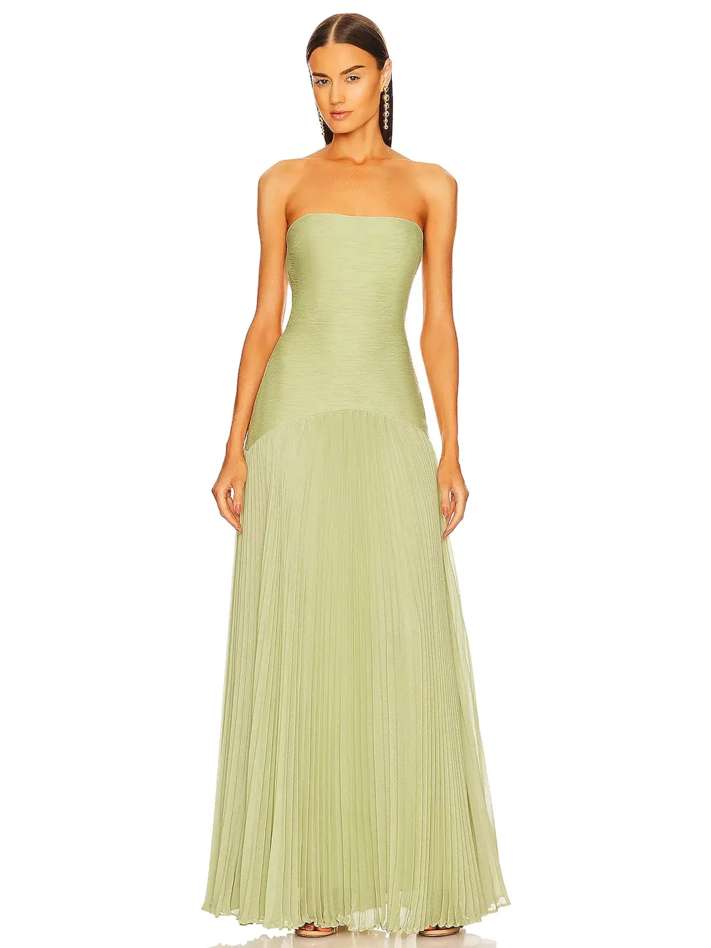 Damen Maxikleid Lang Grünes Elegant - Norvielle