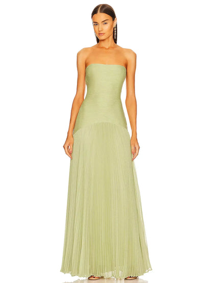 Damen Maxikleid Lang Grünes Elegant - Norvielle
