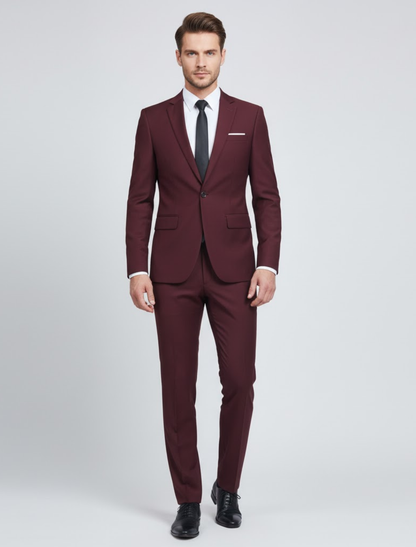 Herren Anzug Set Zweiteilig Slim Modern